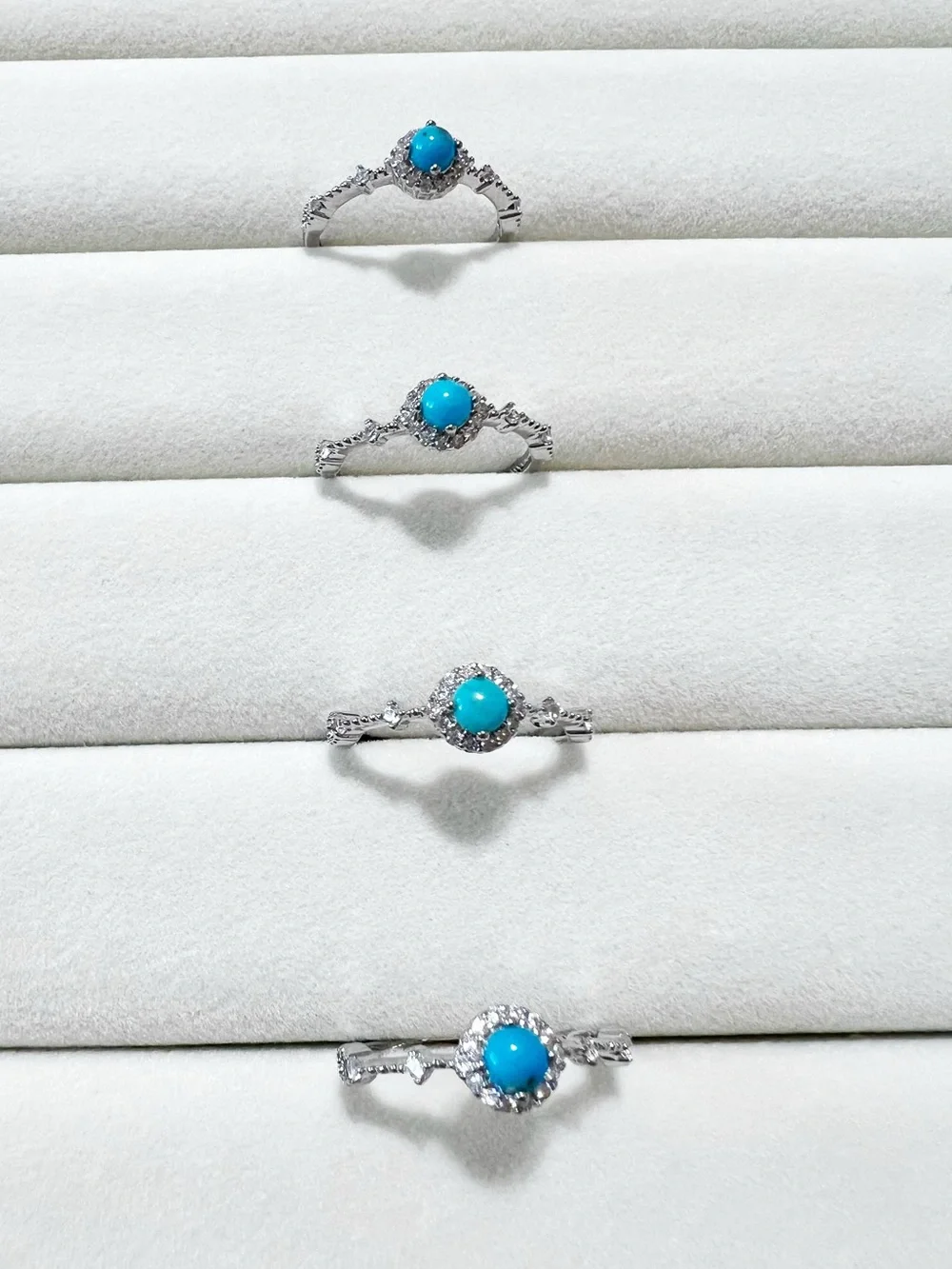 Natural Dainty Turquoise Stone Ring | Silver Plated | One Size Adjustable